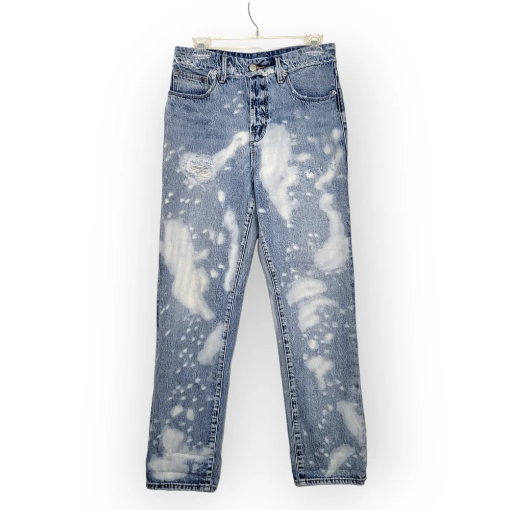 GOOD AMERICAN Good Vintage Released Waistband Jeans Bleach Blue 6